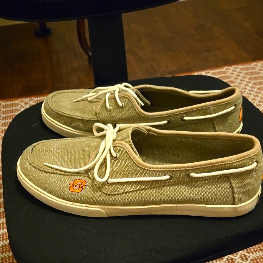 Oklahoma State Canvas Boat Shoes  Men's Size 11